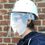Visière ultra transparente à clipser pour casque de chantier