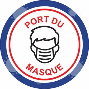 Panneau Prévention Virus </br> Port du masque – Format 20 x 20 cm