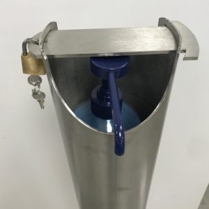 Distributeur de gel hydroalcoolique en inox