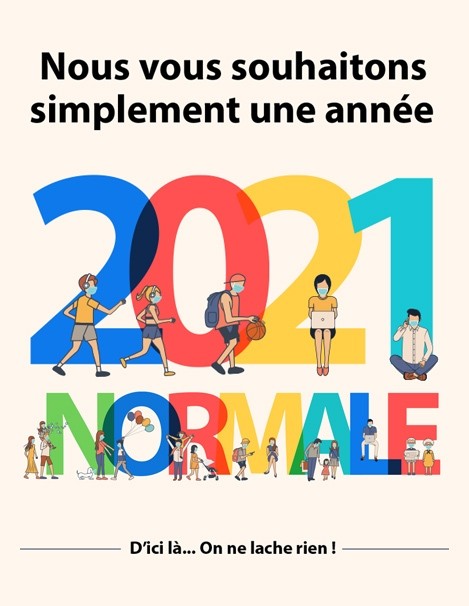 Protection Plexiglas, Gel Hydroalcoolique et adhésifs de marquage au sol PREVENTION-VIRUS - bannière NOUVEL AN 2021